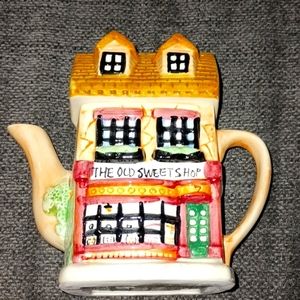 Vintage 1995 The Old Sweet Shop Tea Pot Signed Kin Lun